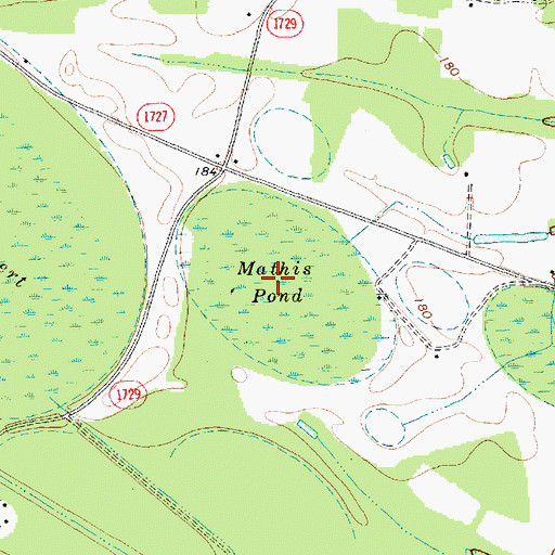 Topographic Map of Mathis Pond, NC