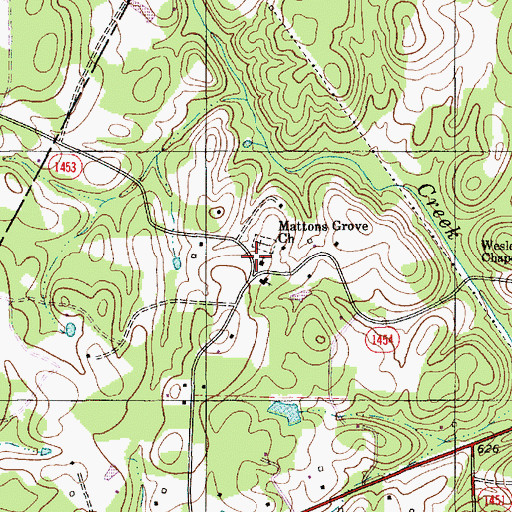 Topographic Map of Mattons Grove Church, NC