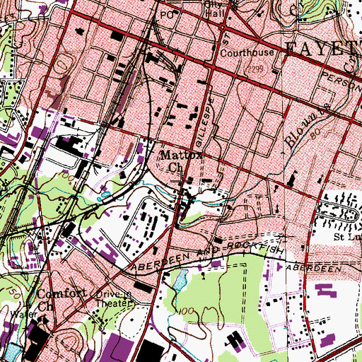 Topographic Map of Mattox Church, NC
