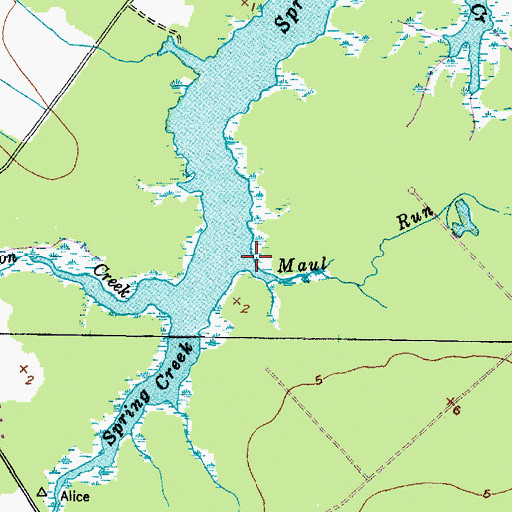 Topographic Map of Maul Run, NC