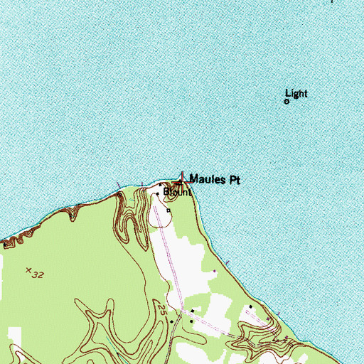 Topographic Map of Maules Point, NC