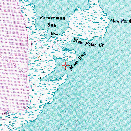 Topographic Map of Maw Bay, NC