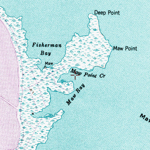 Topographic Map of Maw Point Creek, NC