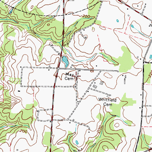 Topographic Map of May Cemetery, NC