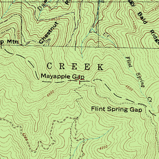 Topographic Map of Mayapple Gap, NC