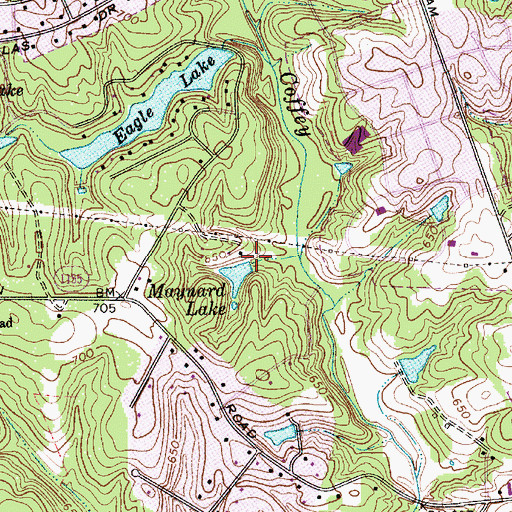 Topographic Map of Maynard Lake, NC