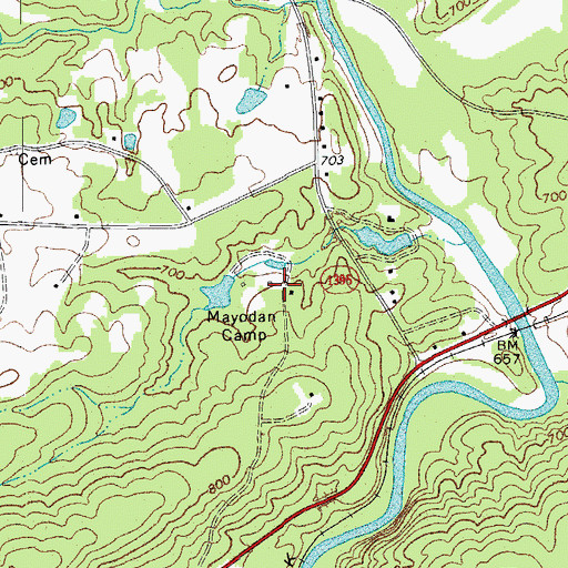 Topographic Map of Mayodan Camp, NC