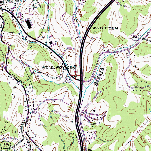 Topographic Map of Mc Elroy Cemetery, NC