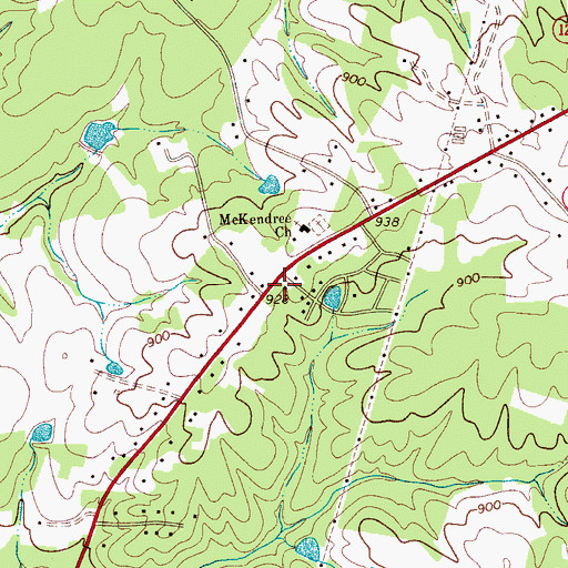 Topographic Map of Mc Kendree Church, NC