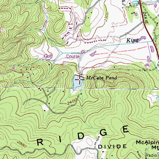 Topographic Map of McCabe Pond, NC