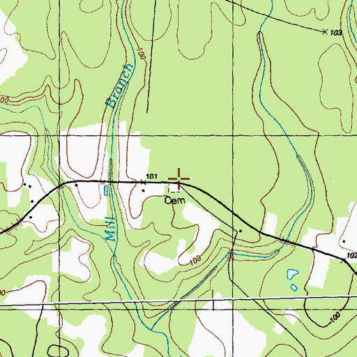 Topographic Map of McCall Cemetery, NC