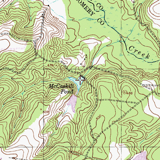 Topographic Map of McCaskill Pond, NC
