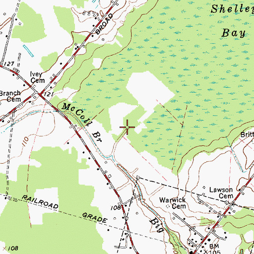Topographic Map of McColl Branch, NC