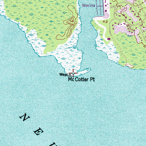 Topographic Map of McCotter Point, NC