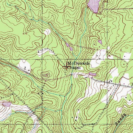 Topographic Map of McDonalds Chapel, NC