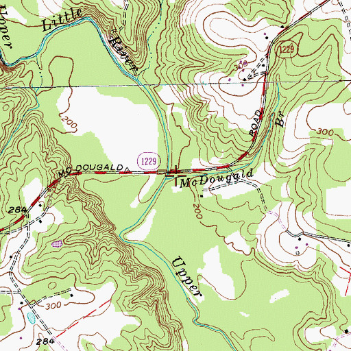 Topographic Map of McDougald Branch, NC