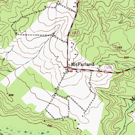 Topographic Map of McFarland, NC