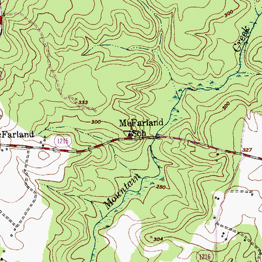 Topographic Map of McFarland School, NC