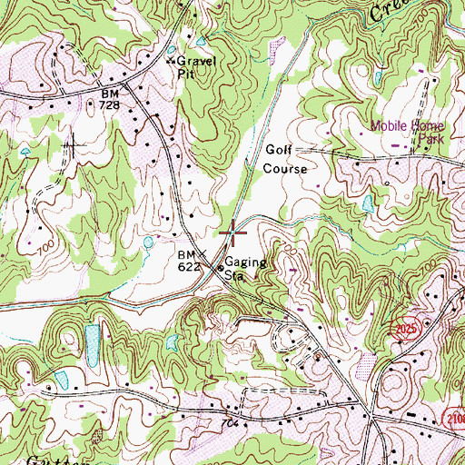 Topographic Map of McIntyre Creek, NC