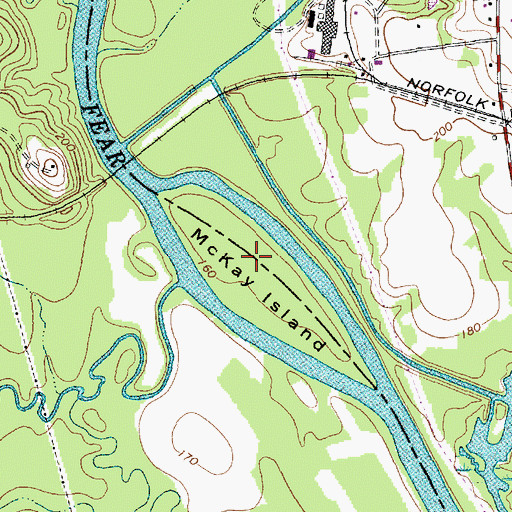 Topographic Map of McKay Island, NC