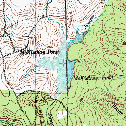 Topographic Map of McKiethan Pond, NC