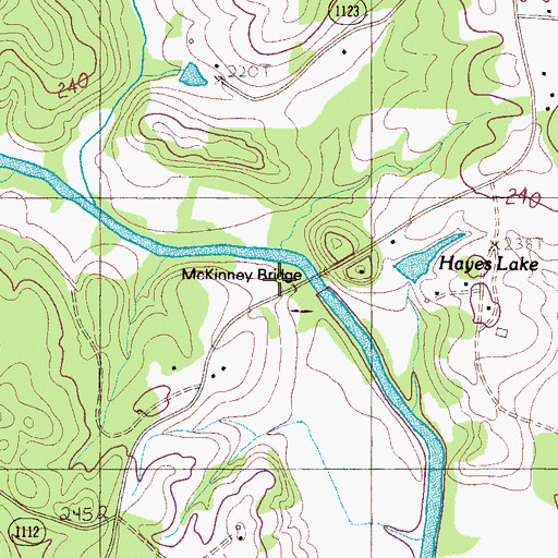 Topographic Map of McKinney Bridge, NC