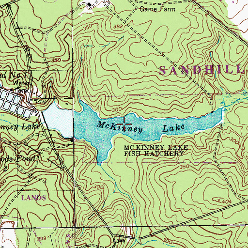 Topographic Map of McKinney Lake, NC