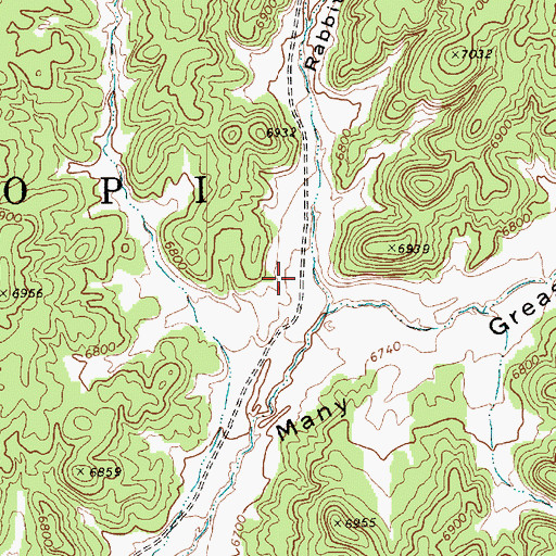 Topographic Map of Rabbit Valley, AZ