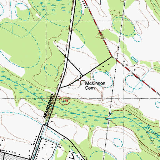 Topographic Map of McKinnon Cemetery, NC