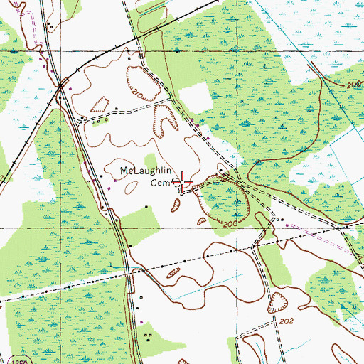 Topographic Map of McLaughlin Cemetery, NC