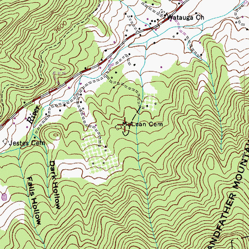 Topographic Map of McLean Cemetery, NC
