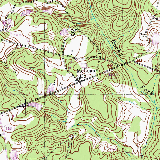 Topographic Map of McLean Church, NC