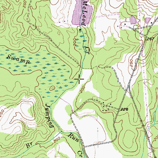 Topographic Map of McLeod Creek, NC
