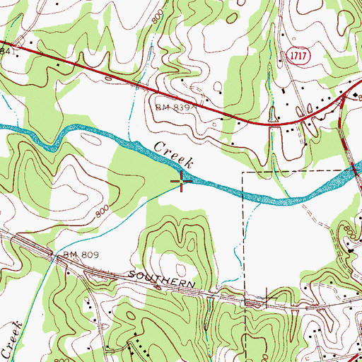 Topographic Map of McLin Creek, NC