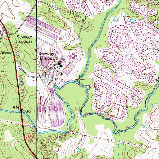 Topographic Map of McMullen Creek, NC