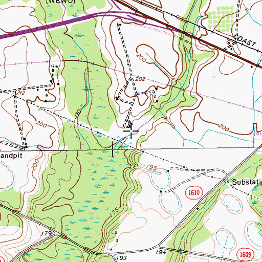 Topographic Map of McNair Fishpond, NC
