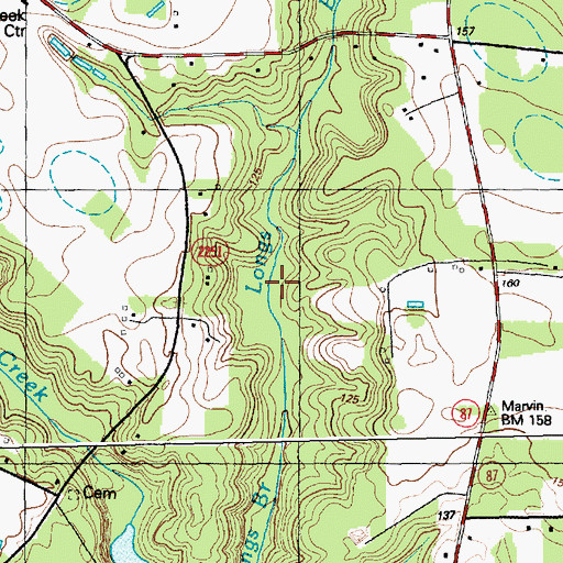 Topographic Map of McNeill Pond, NC
