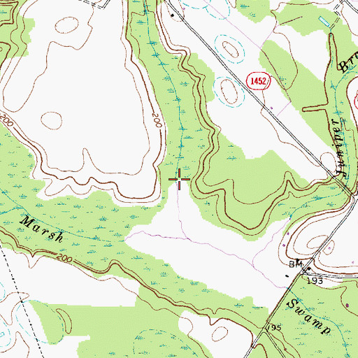 Topographic Map of McNeills Mill Creek, NC