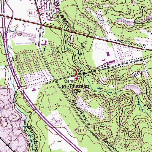 Topographic Map of McPherson Church, NC