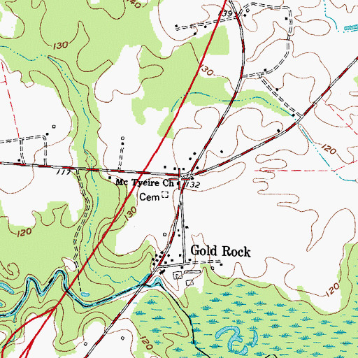 Topographic Map of McTyeire Church, NC