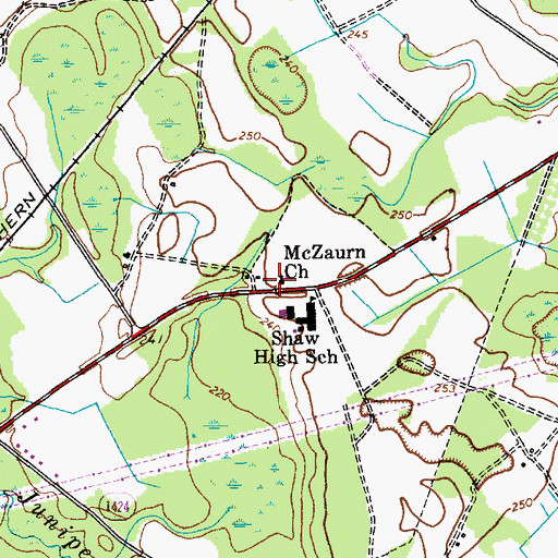 Topographic Map of McZaurn Church, NC
