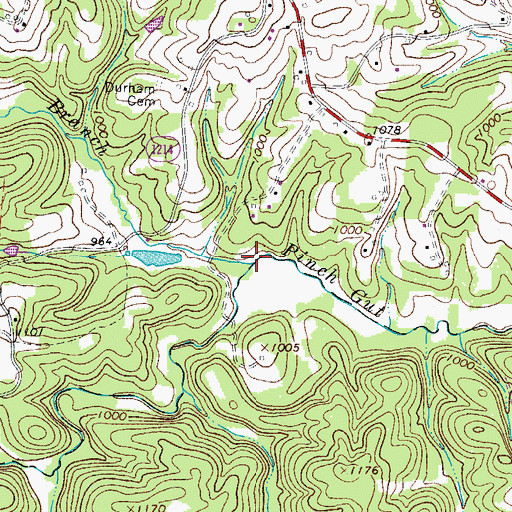 Topographic Map of Meadow Branch, NC