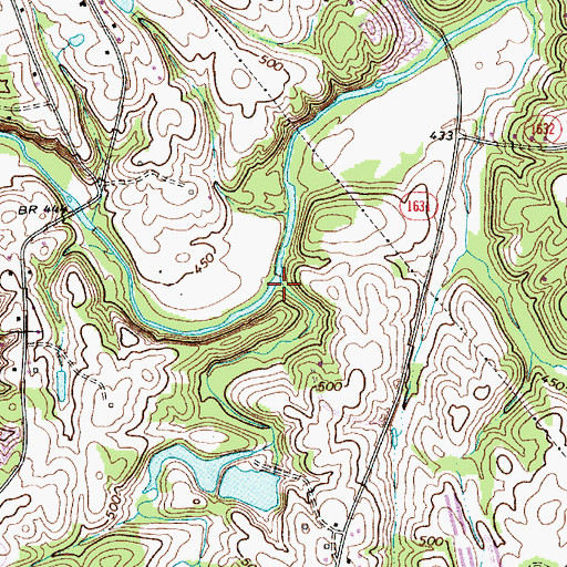 Topographic Map of Meadow Branch, NC