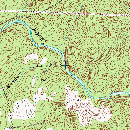 Topographic Map of Meadow Creek, NC