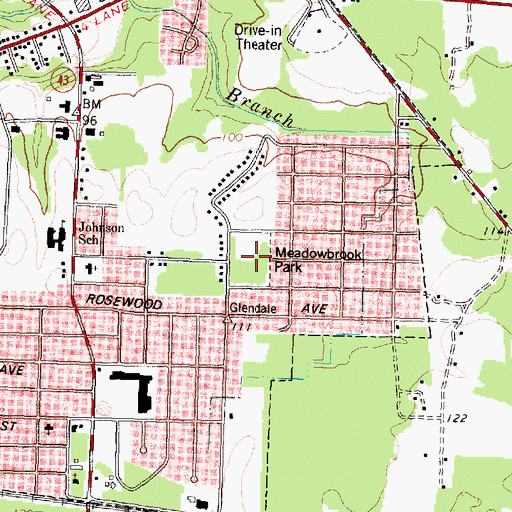 Topographic Map of Meadowbrook Park, NC