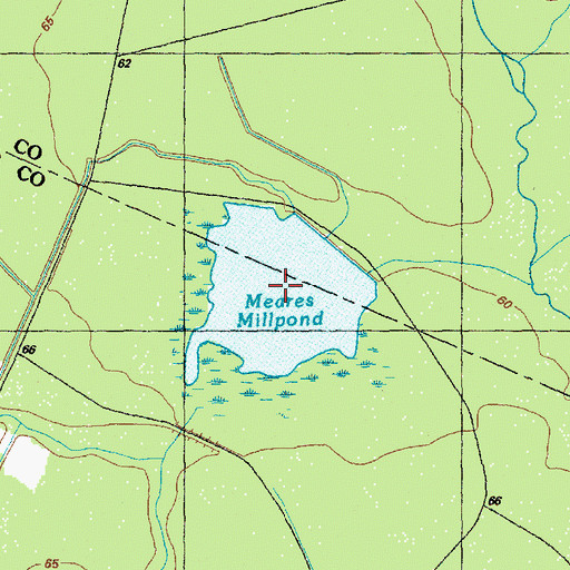 Topographic Map of Meares Millpond, NC