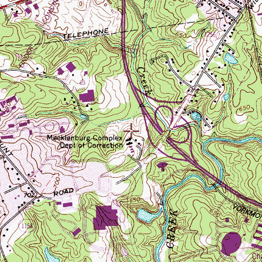 Topographic Map of Mecklenburg Complex Department of Correction, NC
