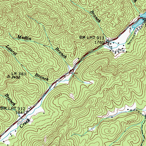 Topographic Map of Medlin Branch, NC