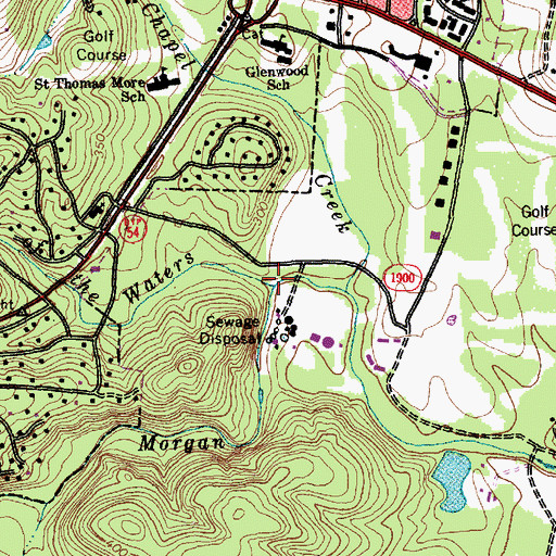 Topographic Map of Meeting of the Waters, NC