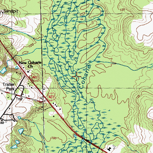 Topographic Map of Meetinghouse Branch, NC
